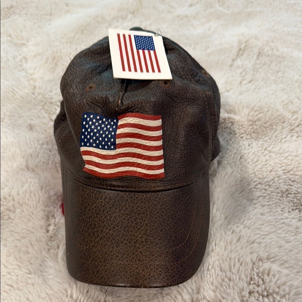 Wilsons Leather Brown Hat with American Flag Design